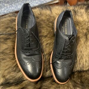 Cole Haan Black Oxford Brogues with Leather Finish